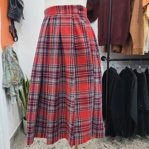 Vintage Red Plaid Women's Skirt